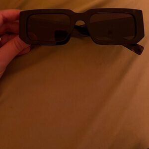 Prada Brown Tortoise Shell Rectangular Sunglasses